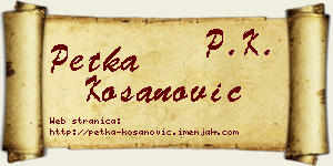 Petka Kosanović vizit kartica